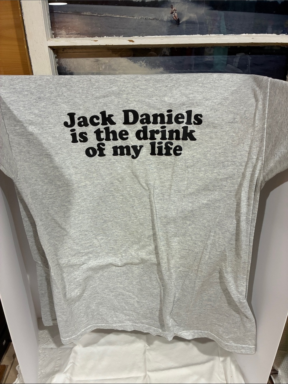 Jack Daniels Graphic Tee - Light Gray with Black Text
